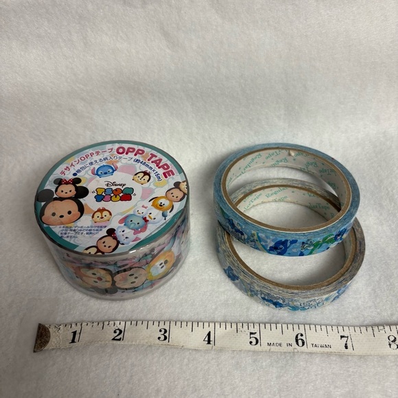 Set of 3 STITCH Plastic Tape Rolls Tsum Tsum Wide Clear Tape Disney Japan - Picture 5 of 8